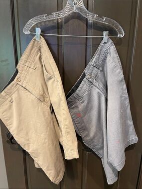 Volcom Men’s Khaki Chino Shorts - Classic Straight Fit set of two